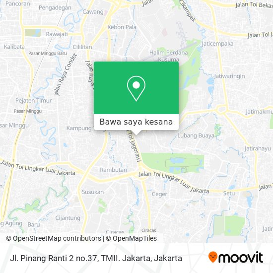 Peta Jl. Pinang Ranti 2 no.37, TMII. Jakarta