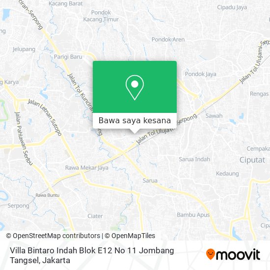 Peta Villa Bintaro Indah Blok E12 No 11 Jombang Tangsel
