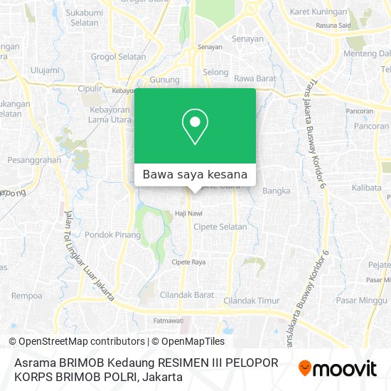 Peta Asrama BRIMOB Kedaung RESIMEN III PELOPOR KORPS BRIMOB POLRI