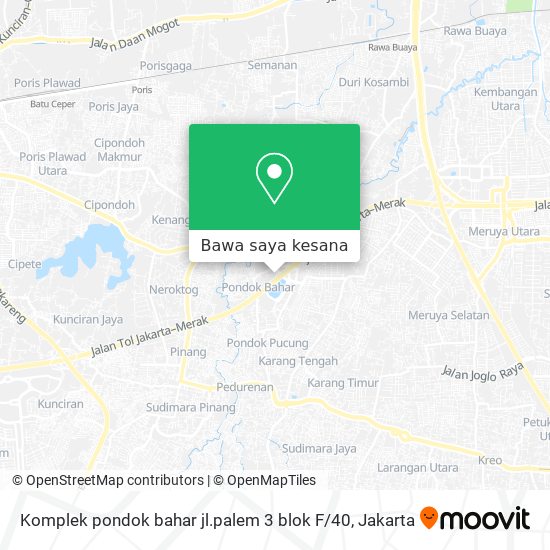 Peta Komplek pondok bahar jl.palem 3 blok F / 40
