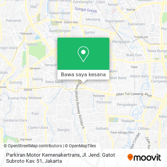 Peta Parkiran Motor Kemenakertrans, Jl. Jend. Gatot Subroto Kav. 51