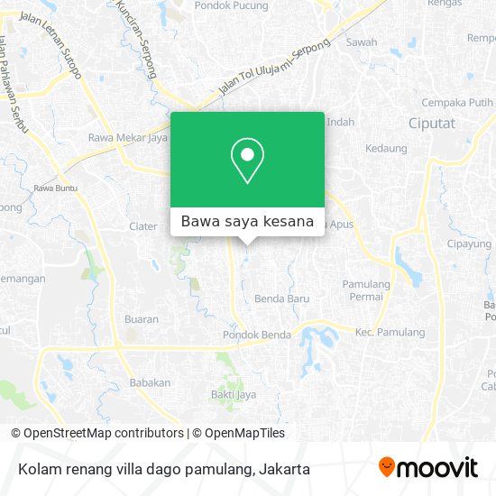 Peta Kolam renang villa dago pamulang