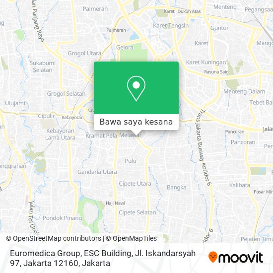 Peta Euromedica Group, ESC Building, Jl. Iskandarsyah 97, Jakarta 12160