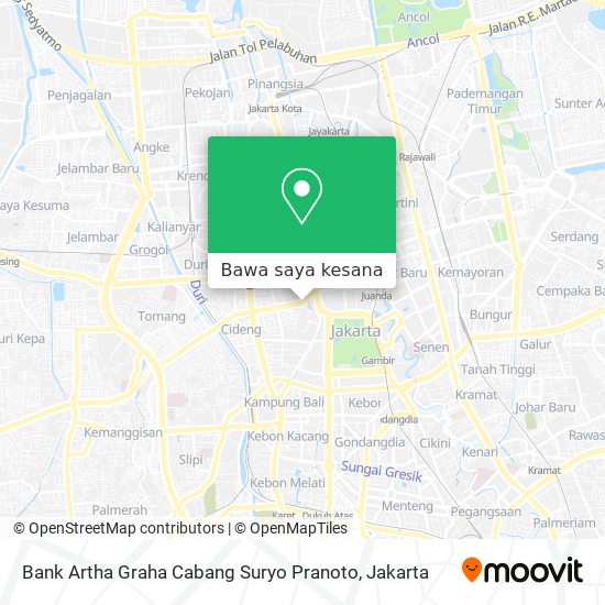 Peta Bank Artha Graha Cabang Suryo Pranoto