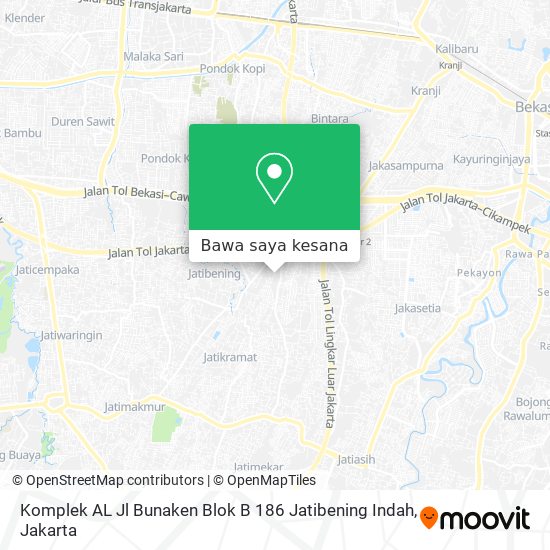 Peta Komplek AL Jl Bunaken Blok B 186 Jatibening Indah