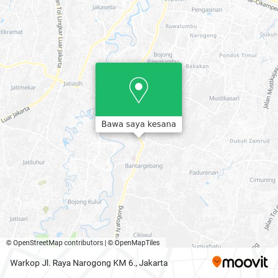 Peta Warkop Jl. Raya Narogong KM 6.