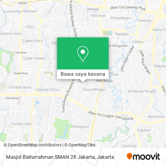 Peta Masjid Baiturrahman SMAN 28 Jakarta