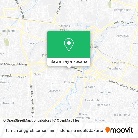 Peta Taman anggrek taman mini indonesia indah