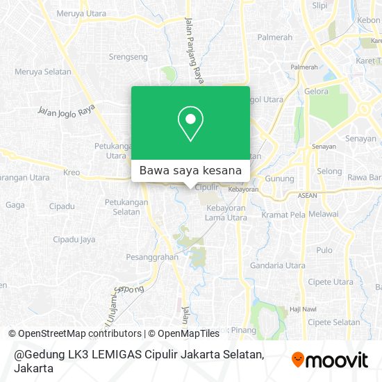 Peta @Gedung LK3 LEMIGAS Cipulir Jakarta Selatan