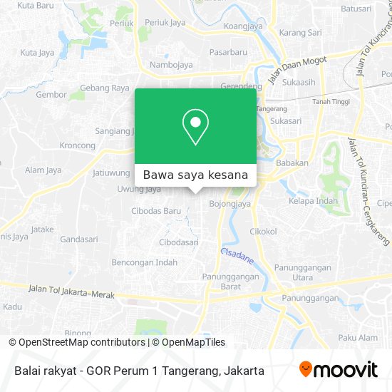 Peta Balai rakyat - GOR Perum 1 Tangerang