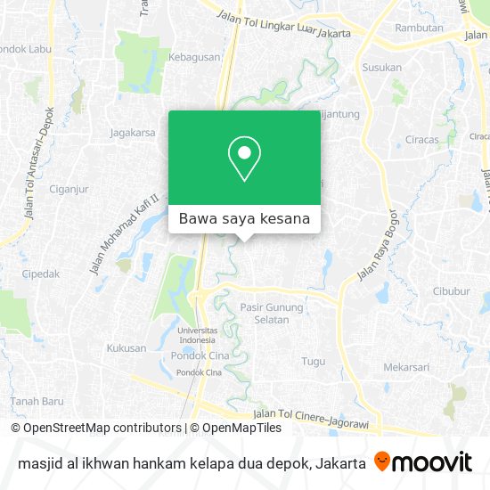 Peta masjid al ikhwan hankam kelapa dua depok