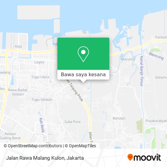 Peta Jalan Rawa Malang Kulon