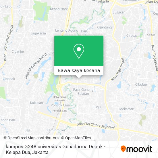 Peta kampus G248 universitas Gunadarma Depok - Kelapa Dua