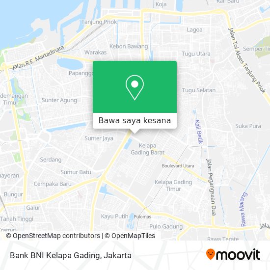 Peta Bank BNI Kelapa Gading