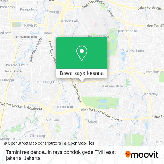 Peta Tamini residence,Jln raya pondok gede TMII east jakarta