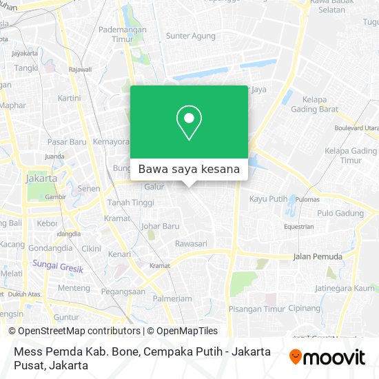 Peta Mess Pemda Kab. Bone, Cempaka Putih - Jakarta Pusat