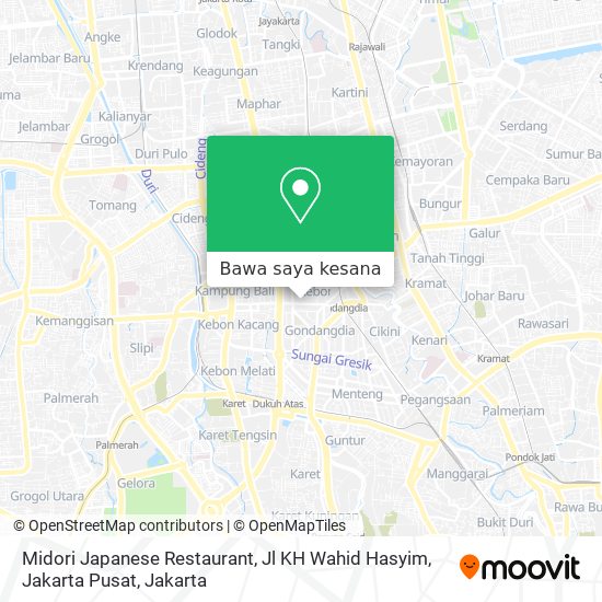 Peta Midori Japanese Restaurant, Jl KH Wahid Hasyim, Jakarta Pusat