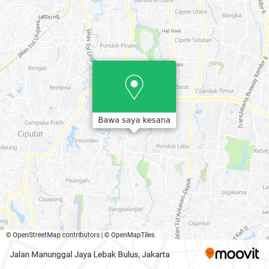 Peta Jalan Manunggal Jaya Lebak Bulus