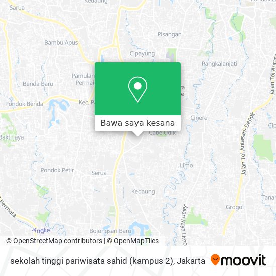 Peta sekolah tinggi pariwisata sahid (kampus 2)