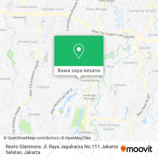 Peta Resto Glenmore, Jl. Raya Jagakarsa No.111 Jakarta Selatan