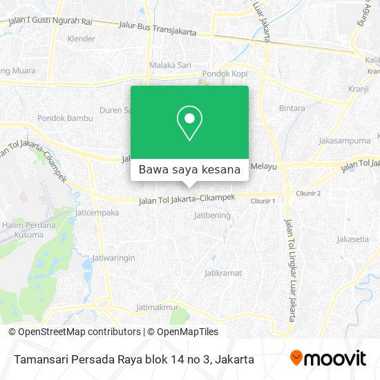 Peta Tamansari Persada Raya blok 14 no 3