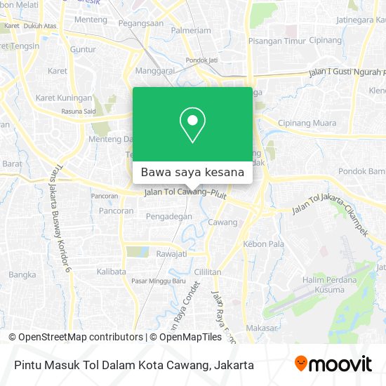 Peta Pintu Masuk Tol Dalam Kota Cawang