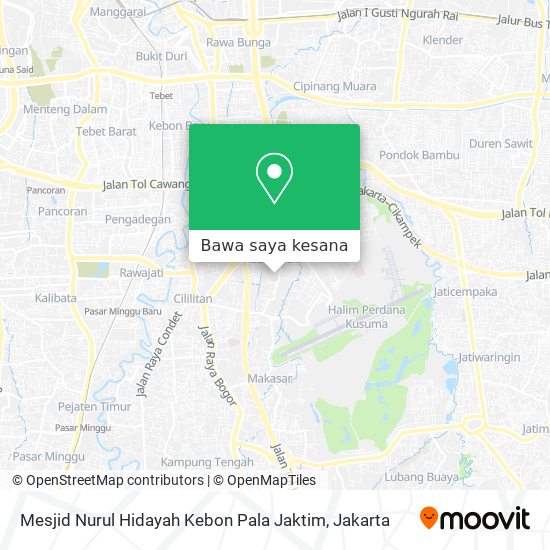 Peta Mesjid Nurul Hidayah Kebon Pala Jaktim