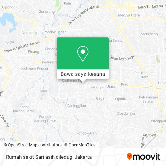 Peta Rumah sakit Sari asih ciledug