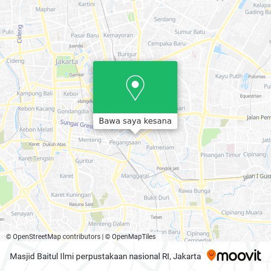 Peta Masjid Baitul Ilmi perpustakaan nasional RI