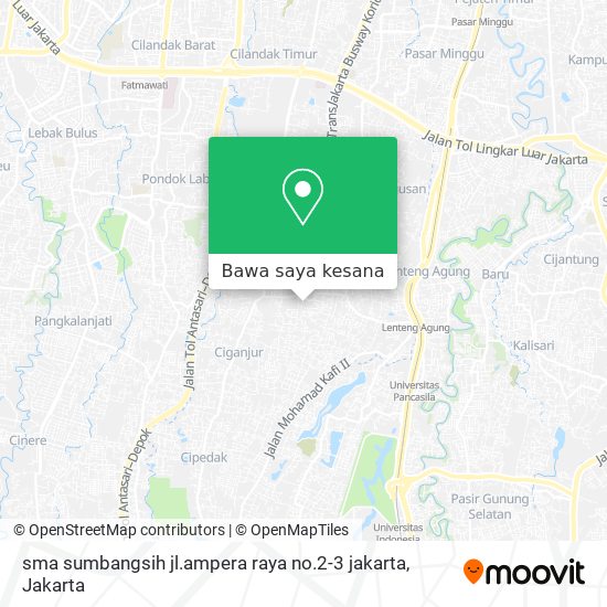 Peta sma sumbangsih jl.ampera raya no.2-3 jakarta