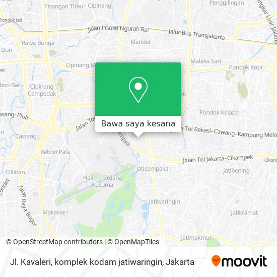 Peta Jl. Kavaleri, komplek kodam jatiwaringin