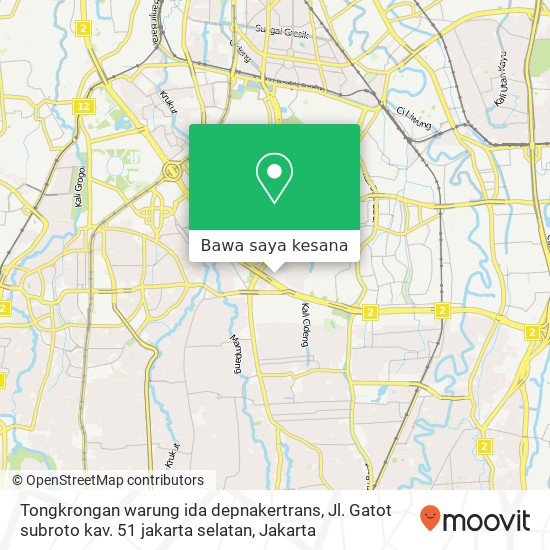 Peta Tongkrongan warung ida depnakertrans, Jl. Gatot subroto kav. 51 jakarta selatan