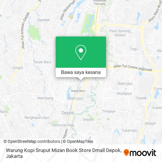 Peta Warung Kopi Sruput Mizan Book Store Dmall Depok