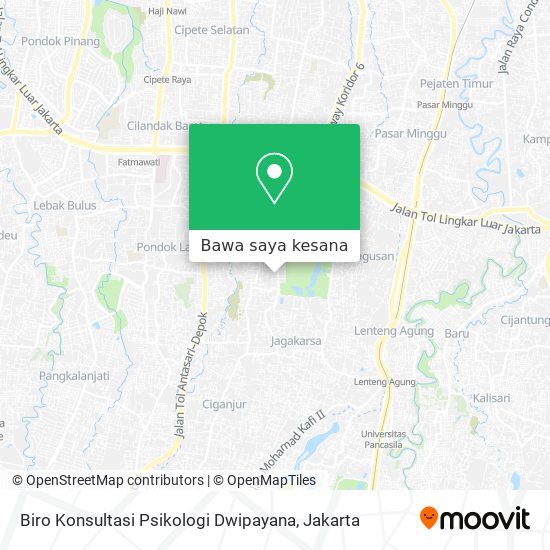 Peta Biro Konsultasi Psikologi Dwipayana