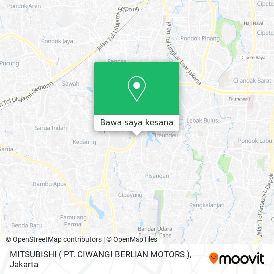 Peta MITSUBISHI ( PT. CIWANGI BERLIAN MOTORS )