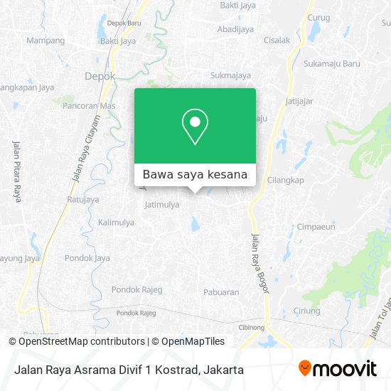 Peta Jalan Raya Asrama Divif 1 Kostrad
