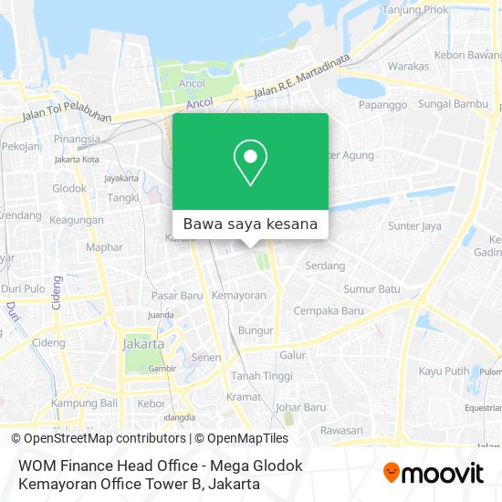 Peta WOM Finance Head Office - Mega Glodok Kemayoran Office Tower B