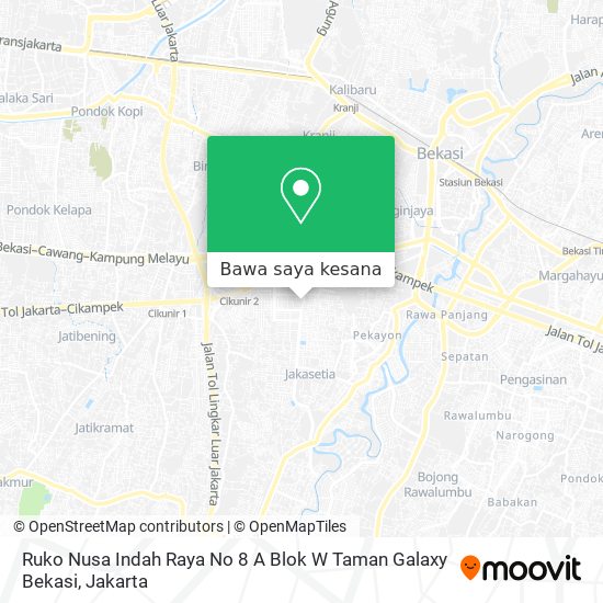 Peta Ruko Nusa Indah Raya No 8 A Blok W Taman Galaxy Bekasi
