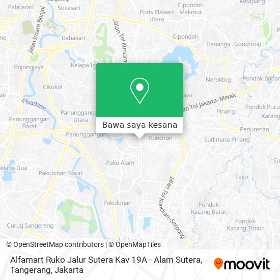 Peta Alfamart Ruko Jalur Sutera Kav 19A - Alam Sutera, Tangerang