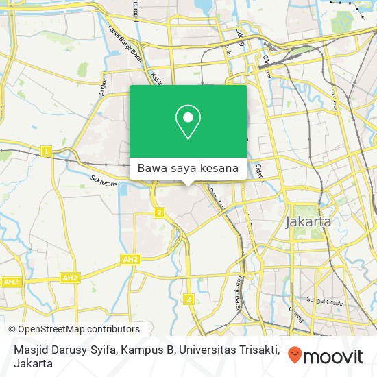 Peta Masjid Darusy-Syifa, Kampus B, Universitas Trisakti