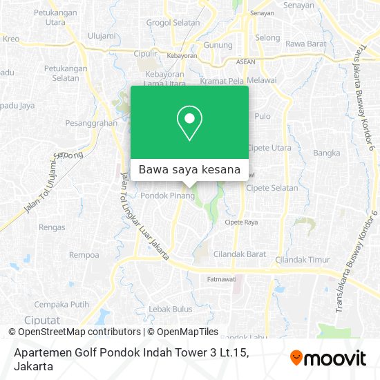 Peta Apartemen Golf Pondok Indah Tower 3 Lt.15