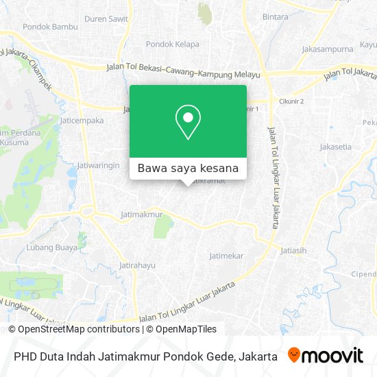 Peta PHD Duta Indah Jatimakmur Pondok Gede