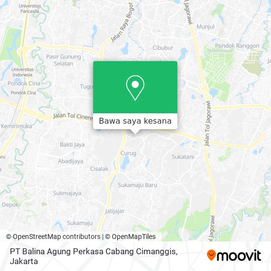 Peta PT Balina Agung Perkasa Cabang Cimanggis
