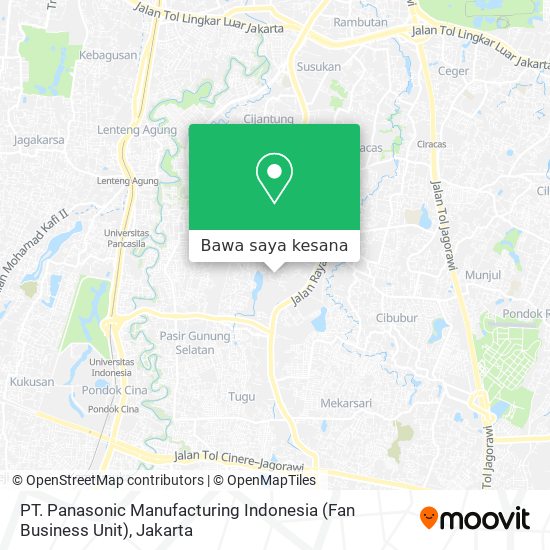 Peta PT. Panasonic Manufacturing Indonesia (Fan Business Unit)