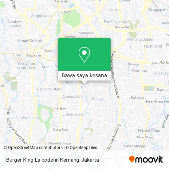 Peta Burger King La codefin Kemang