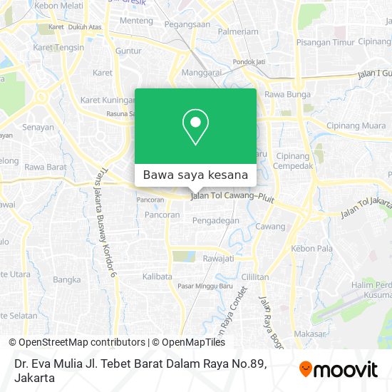 Peta Dr. Eva Mulia Jl. Tebet Barat Dalam Raya No.89