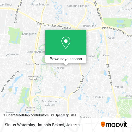 Peta Sirkus Waterplay, Jatiasih Bekasi