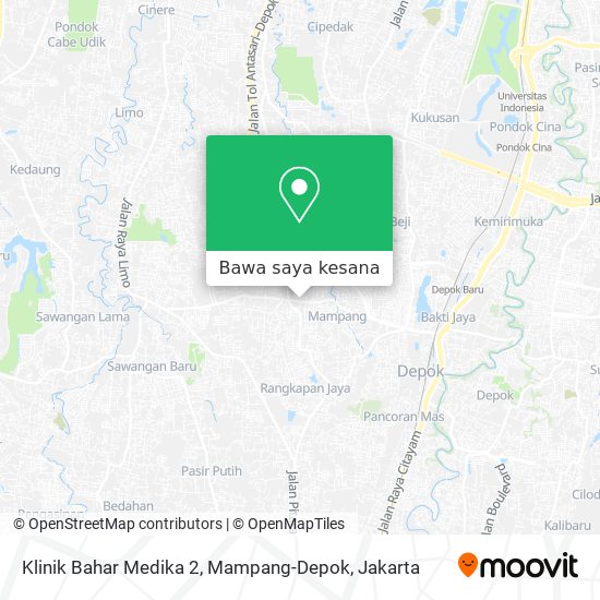 Peta Klinik Bahar Medika 2, Mampang-Depok