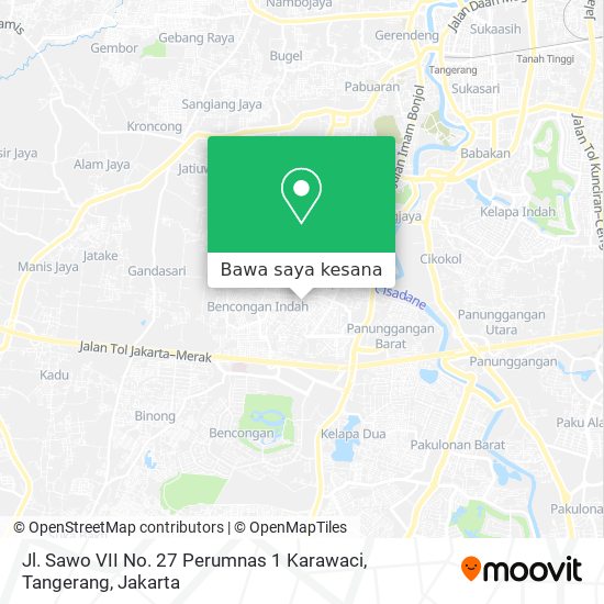 Peta Jl. Sawo VII No. 27 Perumnas 1 Karawaci, Tangerang