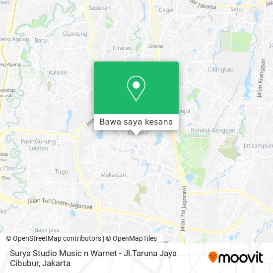 Peta Surya Studio Music n Warnet - Jl.Taruna Jaya Cibubur